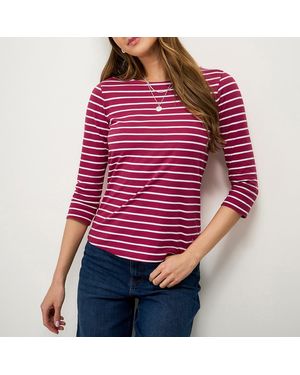 Crew Striped Ultimate Breton Cotton Top - Red