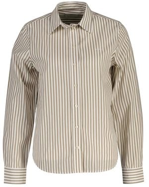 GANT Taupe Striped Button Shirt - Natural