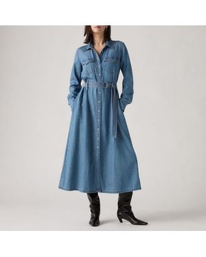 Levi's Denim &Prime;Quincey&Prime; Maxi Dress - Blue