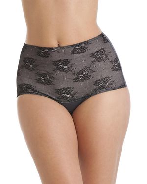 CAMILLE 2 Pack Seamless High Waist Floral Briefs - Grey