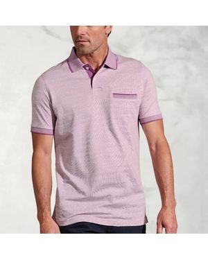 Brook Taverner Sutherland Mauve Melange Dot Jacquard Polo Shirt - Purple