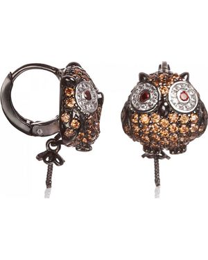 Lancaster Jla-Ear-Owl-4 Ladies Earrings - Brown