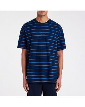 Paul Smith Relax Logo Stripe T-Shirt - Blue