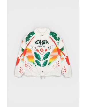 CASABLANCA Printed Coach Jacket Casa Moto - White