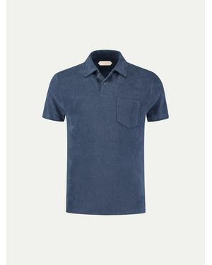 Aurélien Mid Terry Polo Shirt - Blue