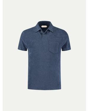 Aurélien Petrol Terry Polo Shirt 2 For Summer Sophistication - Blue