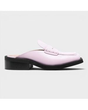 Ganni Leather Loafer Mules Winsome Orchid - Pink