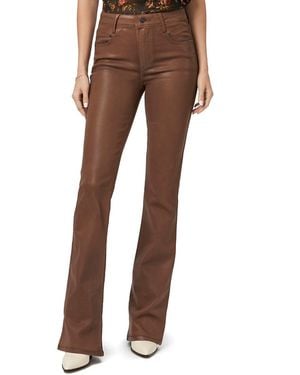 PAIGE Coated High Rise Laurel Canyon Bootcut Jeans - Brown