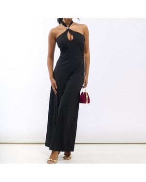 Needs No Label Hardware Halterneck Jumpsuit - Black