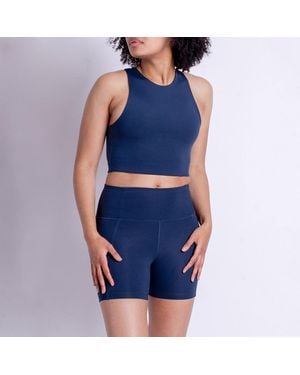 GIRLFRIEND COLLECTIVE Midnight Compressive High-Rise Run Shorts - Blue
