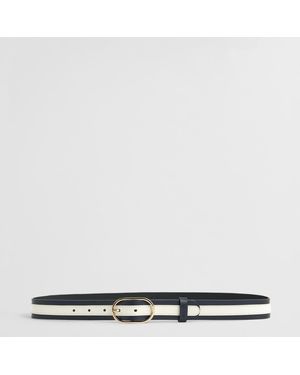GANT Stripe Leather Belt - Black