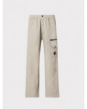 C.P. Company C.P Company Lens Cotton Cargo Trousers - Natural