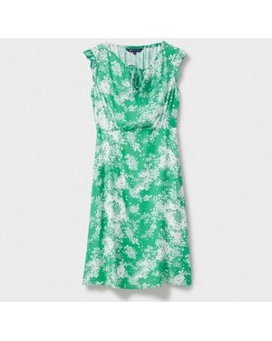 Crew Tilly Tie Neck Dress - Green