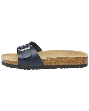 EVER AU Swan Leather Easy Slip On Sandals - Blue