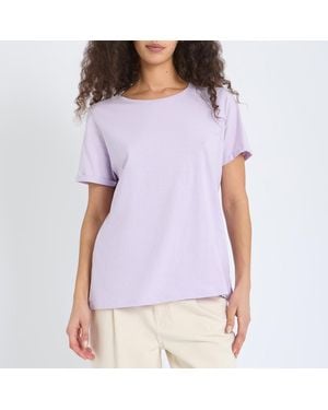Crew Lilac Short Sleeve Slub T-Shirt - Purple