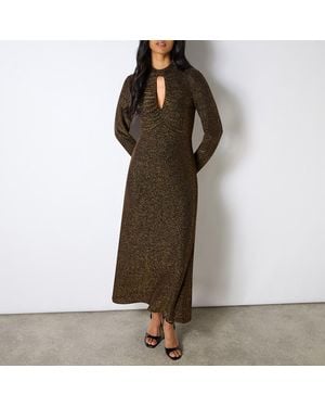 Ro & Zo Petite Zara Sparkle Jersey Keyhole Front Dress - Green