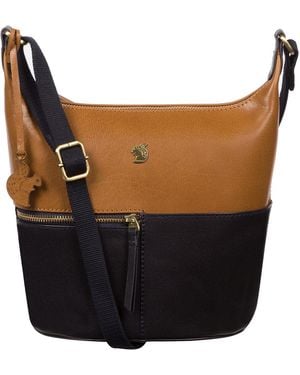 Conkca 'Little Kristin' And Dark Tan Leather Shoulder Bag - Black