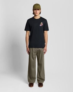 Lyle & Scott Washed Pleated Trousers - Green
