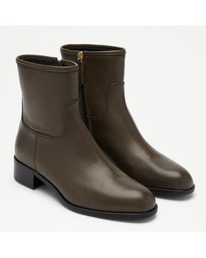 Russell & Bromley Khaki Edenhall Flat Short Boot - Green