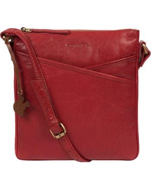 Conkca 'Avril' Chilli Pepper Leather Cross Body Bag - Red