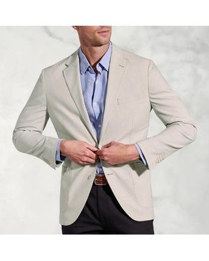 Brook Taverner Tailored Fit Stewart Bengal Stripe Casual Jacket - Grey