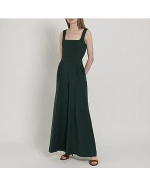 Reiss Dion-Twill Open Back Dress - Green