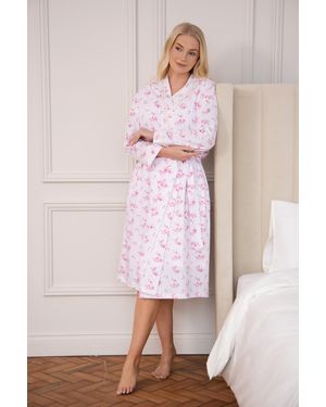 CAMILLE 100% Cotton Lightweight Porcelain Floral Wrap - Pink