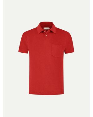 Aurélien Luxury Terry Polo Shirt 2 For - Red
