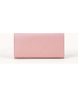 Assots London Claire' Pebble Grain Leather Flap Over Purse - Pink
