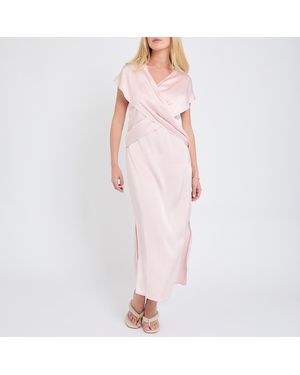 ARKET Frosina Drape Midi Dress - Pink