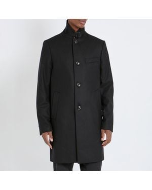 J.Lindeberg Melton Wool Blend Coat - Black