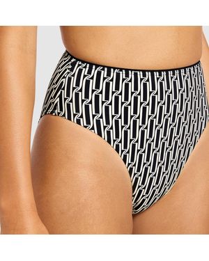 Jets by Jessika Allen Spring Geo High Leg Bikini Bottoms - Black