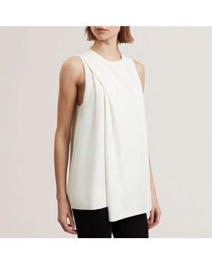 Ted Baker Ivory Icana Drape Detail Sleeveless Top - White