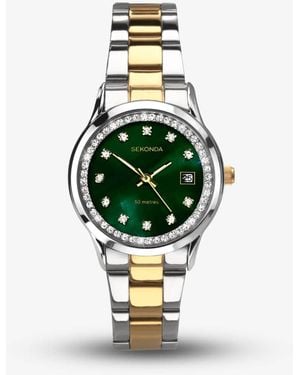 Sekonda Dress Catherine Two Colour Crystal Watch 40295 - Green