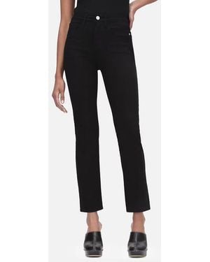 FRAME High Waist Straight Leg Jeans - Black