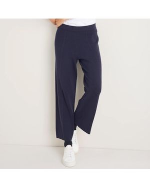 Wyse Daphne Knitted Travel Trousers - Blue