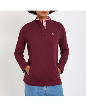 Crew Burgundy Pique Padstow Sweatshirt - Red