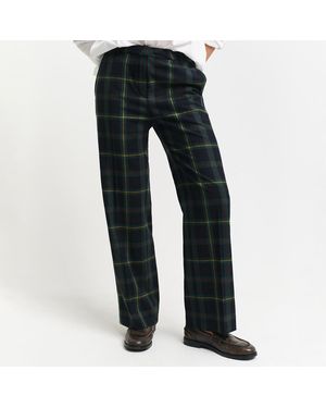 GANT Straight Checked Suit Trousers - Blue