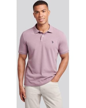 U.S. POLO ASSN. U. Polo Assn. Lilac Cotton Pique Polo Shirt - Pink