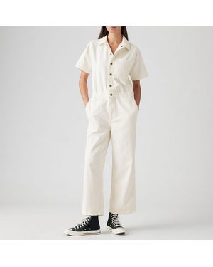 Levi's Ecru Button Down Wide Jumpsuit - Natural
