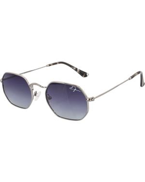 Infinity Leather De-Gamme Retro Rectangle Polarized Sunglasses - Blue