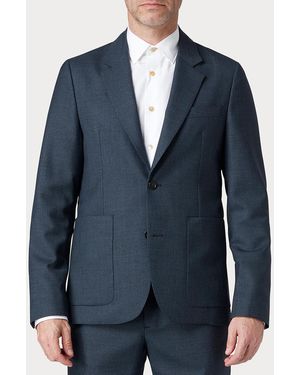 Paul Smith Deep Unlined Wool Blend Jacket - Blue