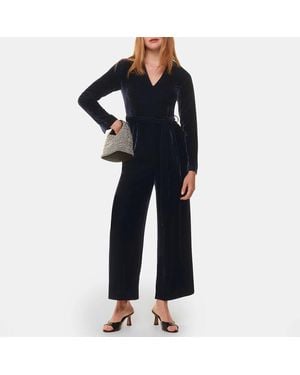 Whistles Elora Velvet Jumpsuit - Black