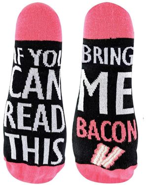 Sock Snob Bacon 1 Pack If You Can Read This Socks Bring Me. Socks - Multicolour