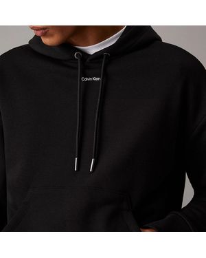 Calvin Klein Relaxed Hoodie With Nano Logo - Black