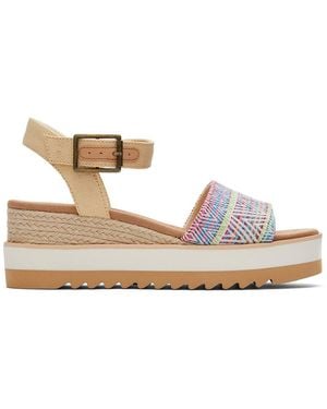 TOMS Patterned Diana Platform Sandals - Metallic