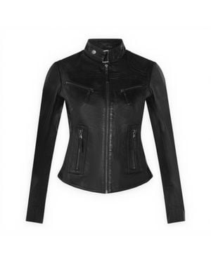 Infinity Leather Slim-Fit Leather Biker Jacket-Maldon - Black