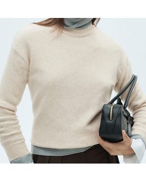 Mango Wool Blend Round Neck Jumper - Grey