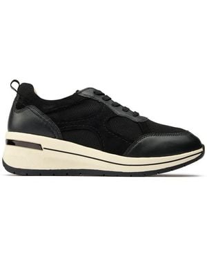 By Caprice Comfort Wedge Trainers - Black