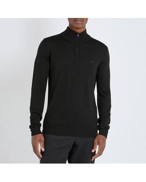 J.Lindeberg Merino Blend 1/2 Zip Jumper - Black